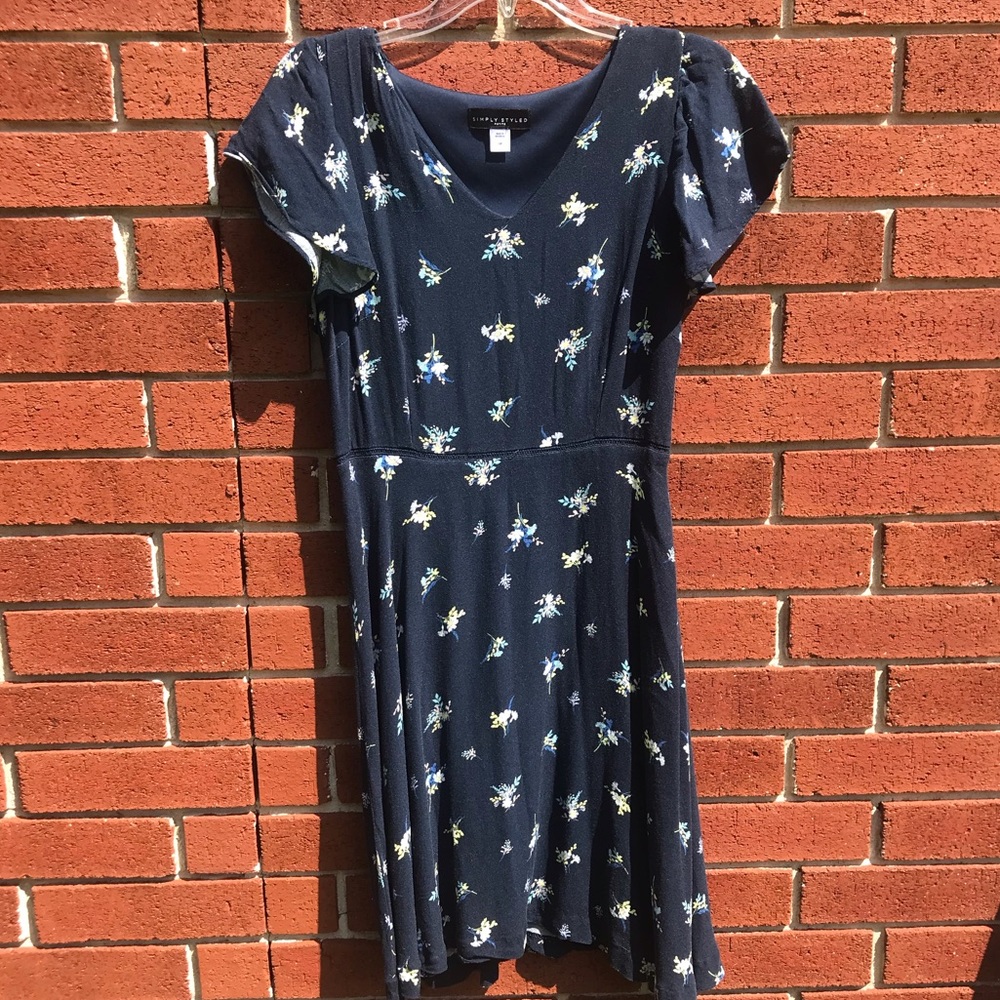 Navy floral dress